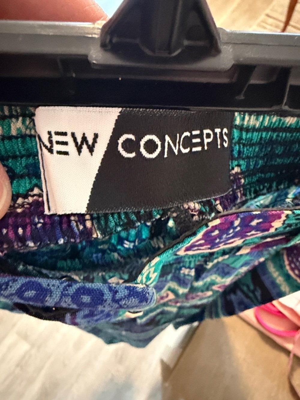 NWT Vintage New Concepts by Koret Rayon Midi Skirt Boho Paisley Teal Purple  12 - Picture 4 of 7
